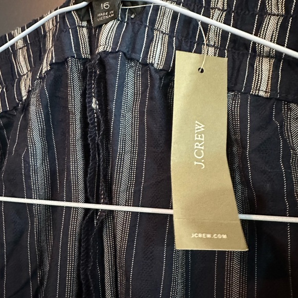 NWT J. Crew drawstring pull-on blue striped pants size 16 - Picture 5 of 9